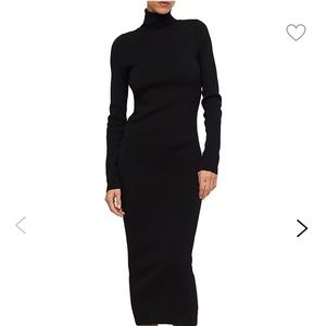 Mango ribbed black turtle neck sweater dress